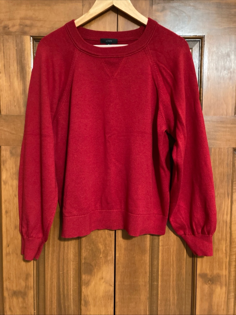J. Crew Red Crewneck cotton cashmere Sweater women’s medium